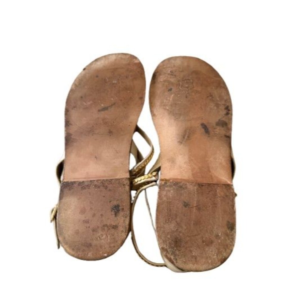Stuart Witzman Women's Metallic Gold Strappy Sandals Italy Size 11 M - Picture 5 of 5